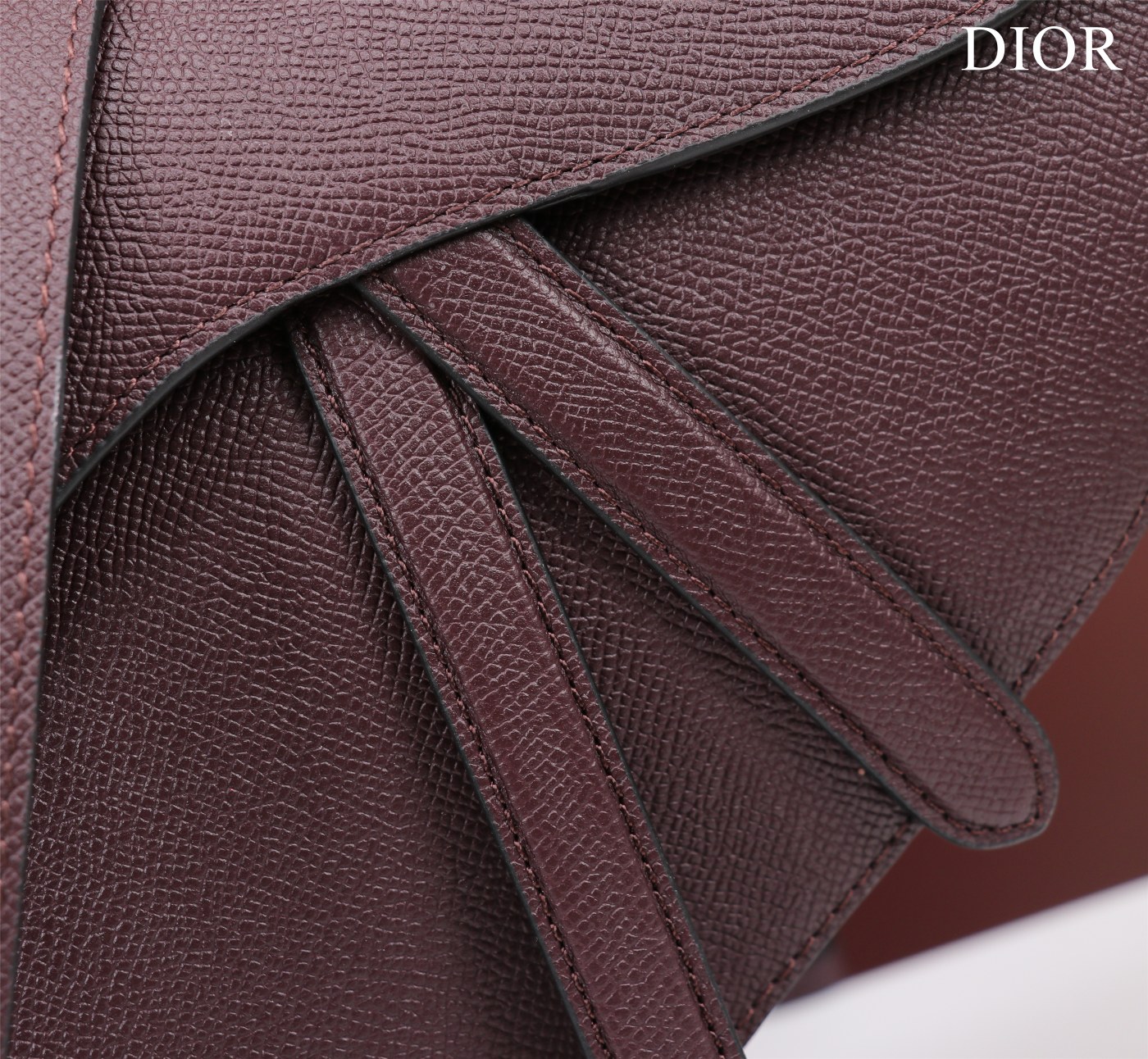 Saddle Bag with Strap Barolo Grained Calfskin